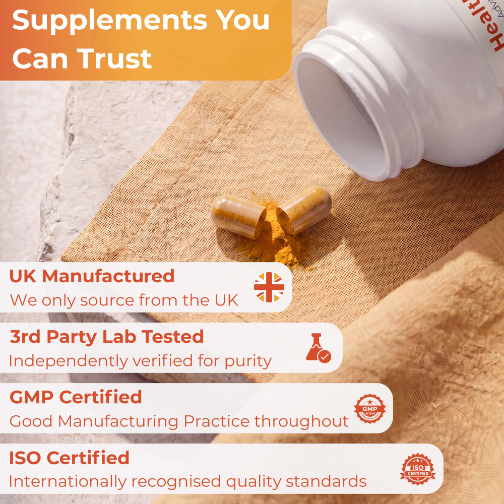 Organic Turmeric Capsules with Ginger and Black Pepper